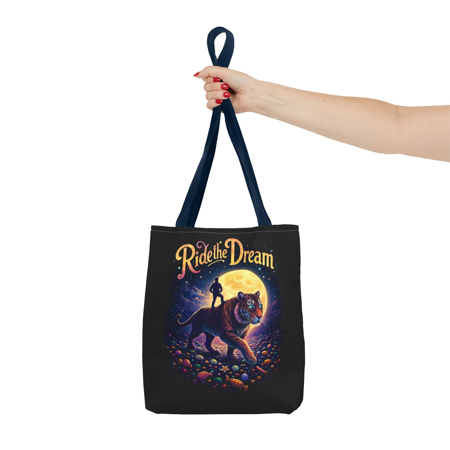 Ride the Dream Tote Bag — Moonlit Tiger Art Carryall