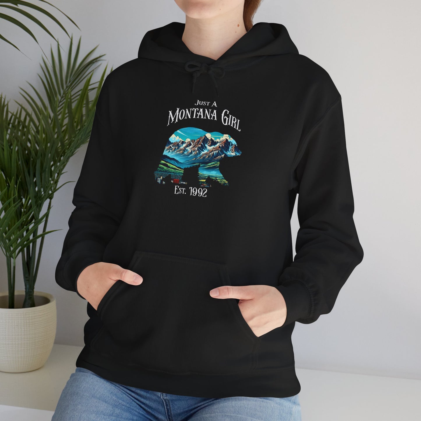 Just a Grizzly Pass Bear Montana Girl Hooded Sweatshirt