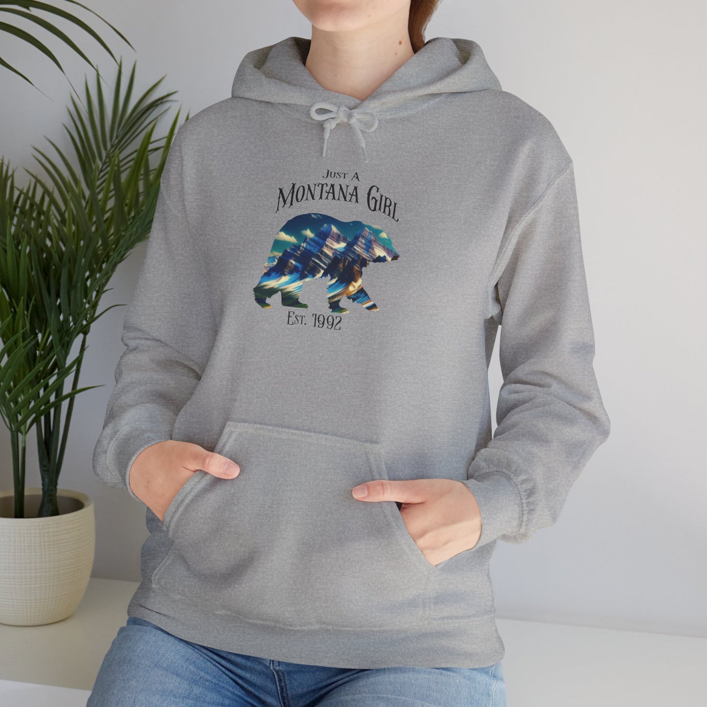 Just a Glacier Pass Bear Montana Girl Hooded Sweatshirt