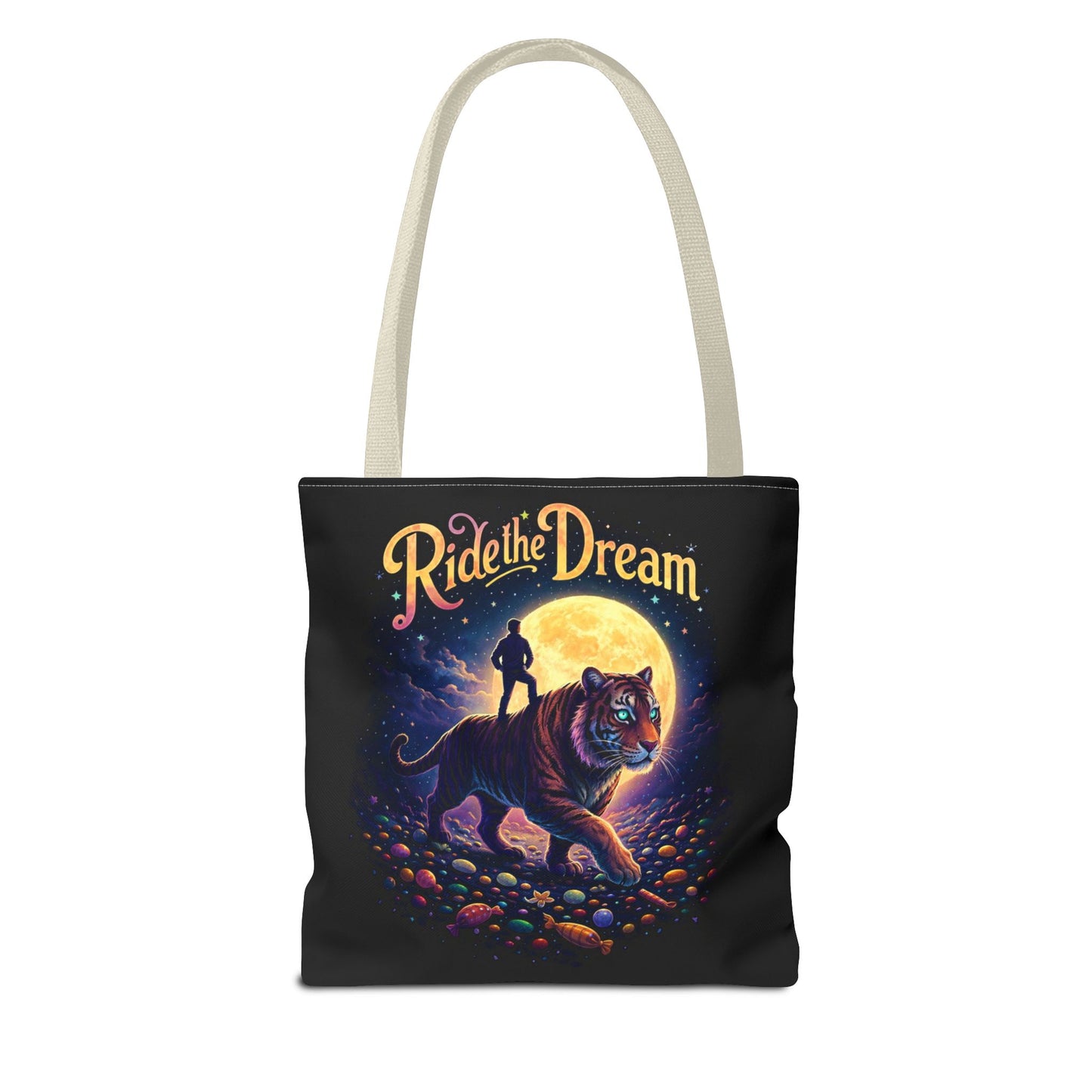 Ride the Dream Tote Bag — Moonlit Tiger Art Carryall