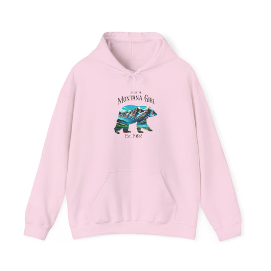 Just a Grizzly Pass Bear Montana Girl Hooded Sweatshirt