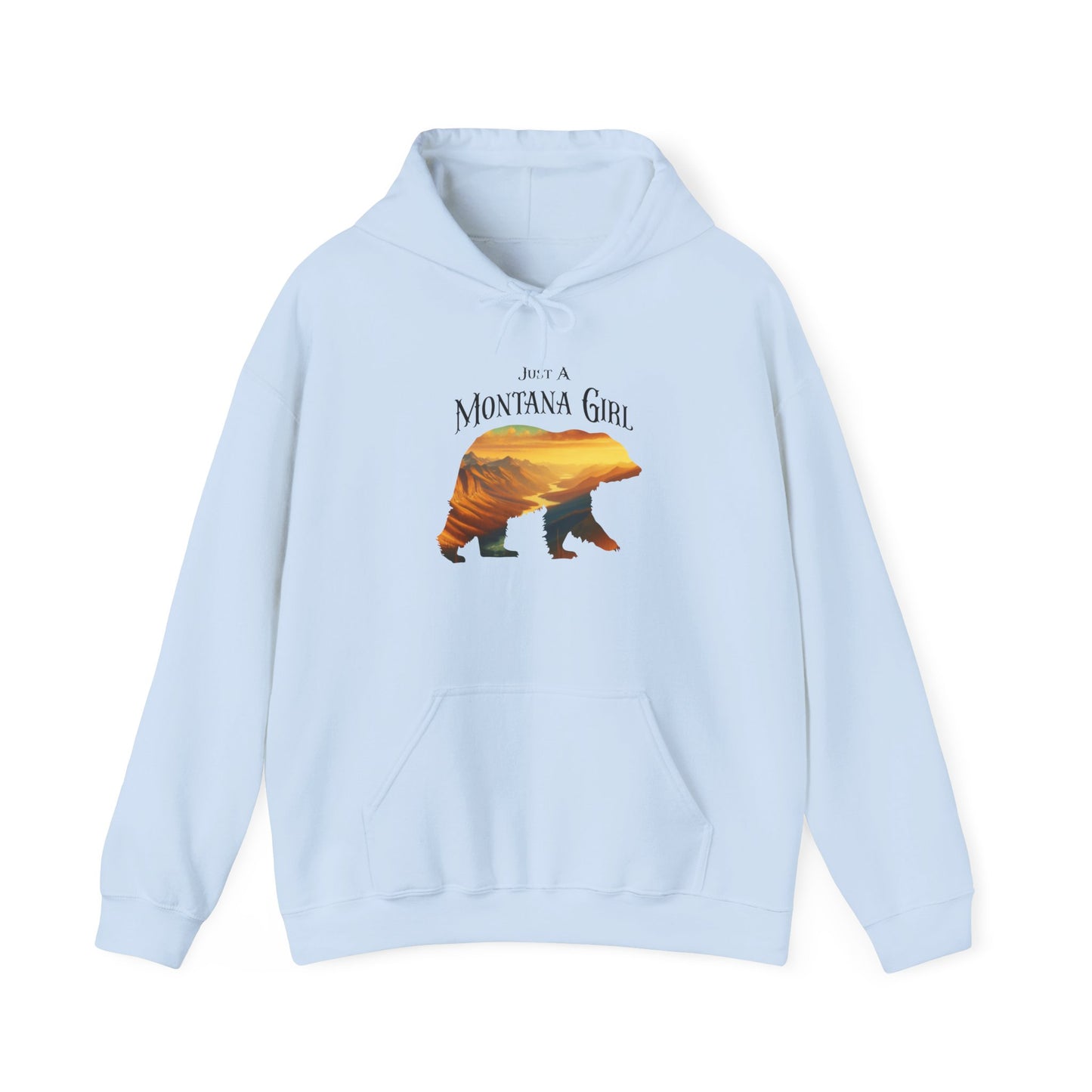 Just a Alpenglow Horizon Bear Montana Girl Hooded Sweatshirt