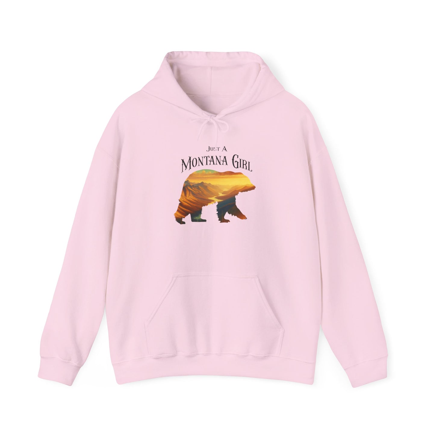 Just a Alpenglow Horizon Bear Montana Girl Hooded Sweatshirt