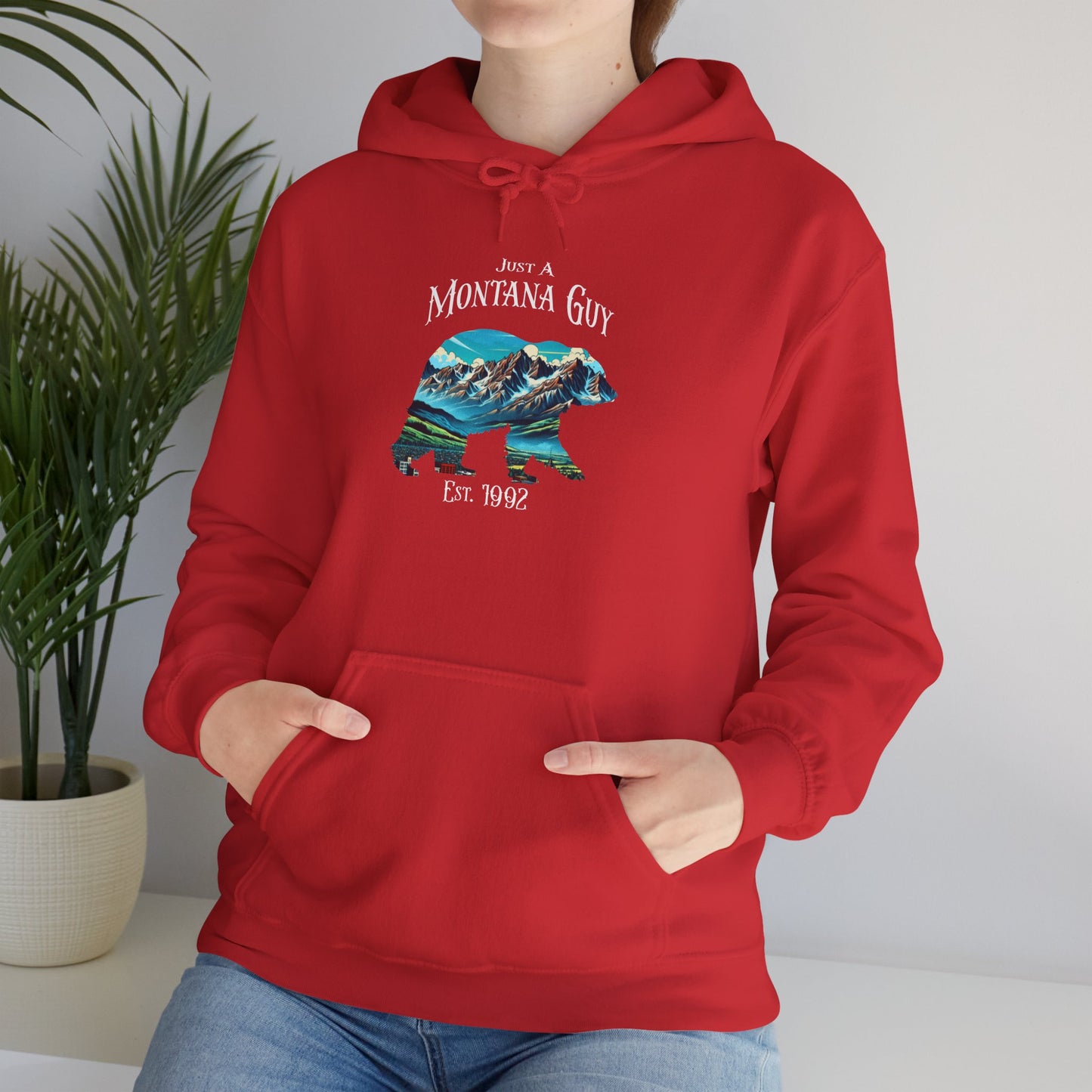 Just a Grizzly Pass  Montana Guy Hooded Sweatshirt