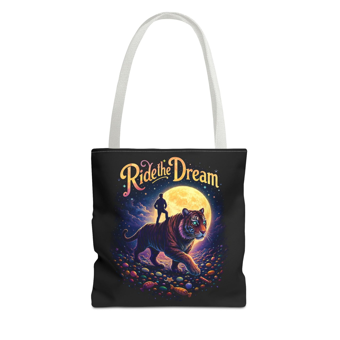 Ride the Dream Tote Bag — Moonlit Tiger Art Carryall