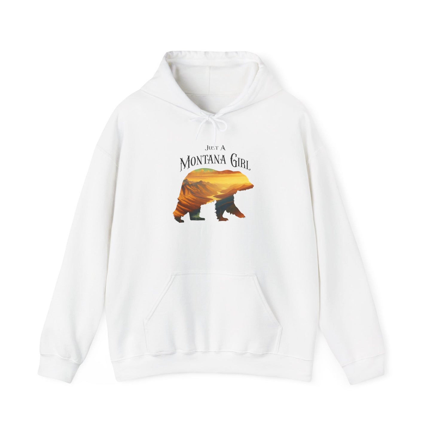 Just a Alpenglow Horizon Bear Montana Girl Hooded Sweatshirt