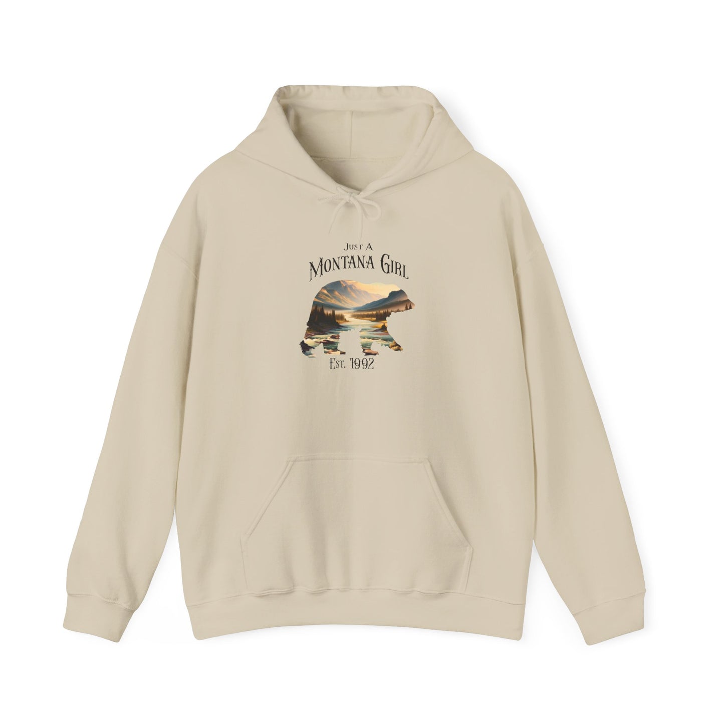 Just a Whispering River Bear Montana Girl Hooded Sweatshirt