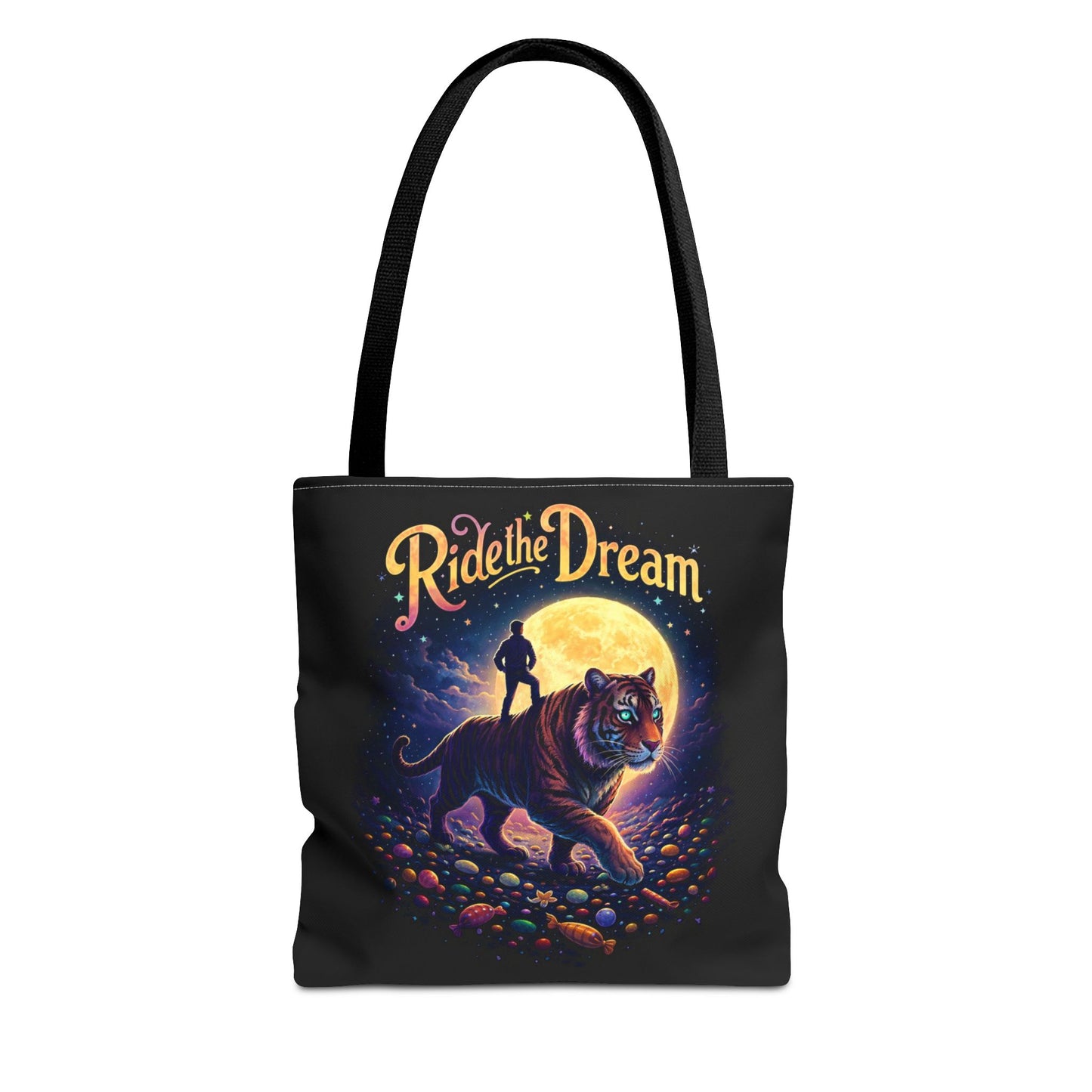 Ride the Dream Tote Bag — Moonlit Tiger Art Carryall