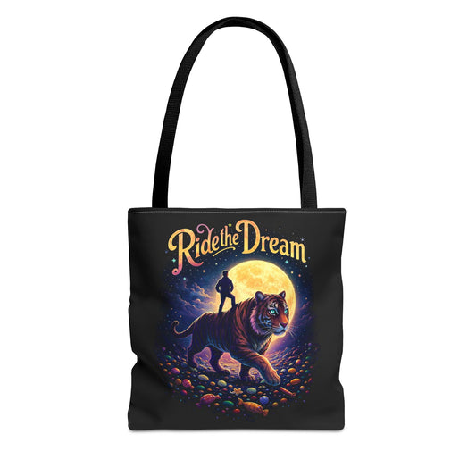 Ride the Dream Tote Bag — Moonlit Tiger Art Carryall