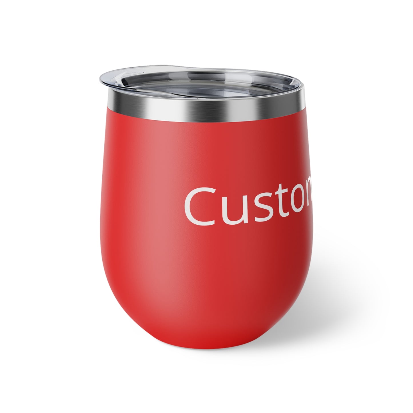 Custom Text Name Stemless Tumbler, 12oz Copper Vacuum Insulated Cup | Personalized Drinkware