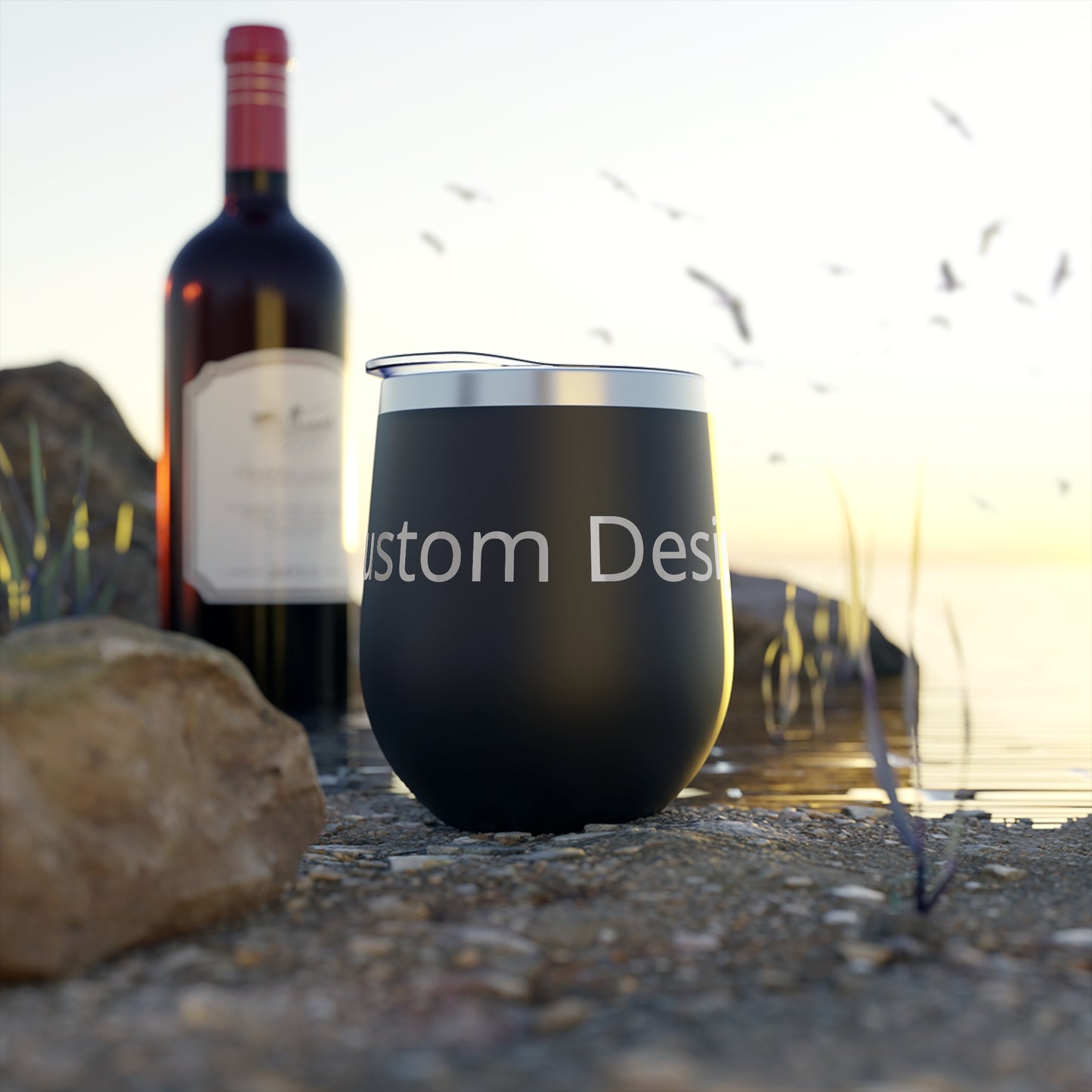 Custom Text Name Stemless Tumbler, 12oz Copper Vacuum Insulated Cup | Personalized Drinkware