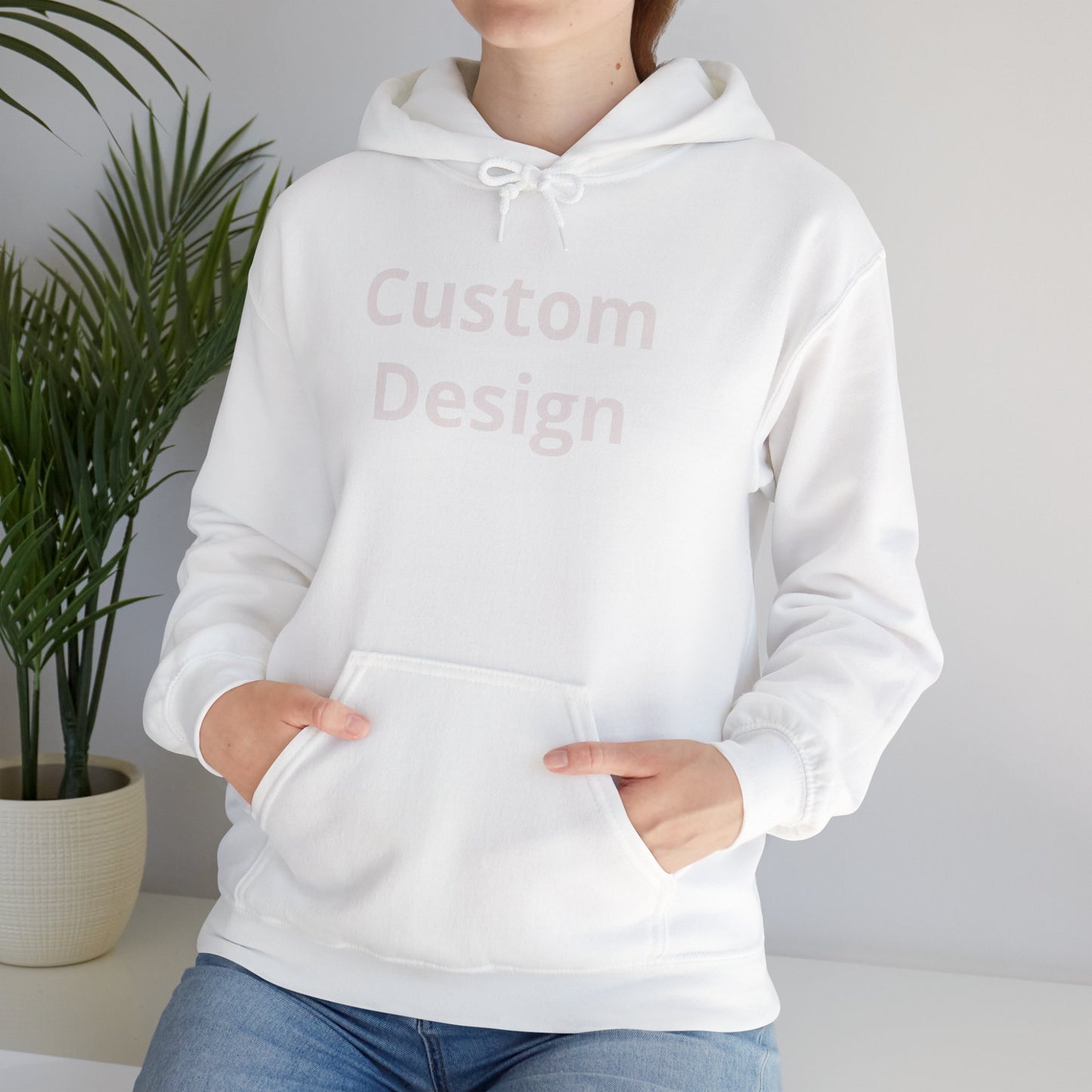 Custom Design Hoodie | Blank White Pullover, Printable Graphic Hoodie