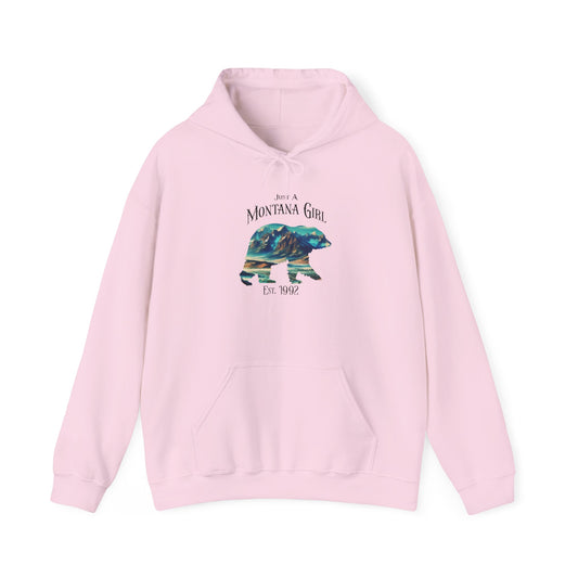 Just a Summit Crest Bear Montana Girl Hooded Sweatshirt