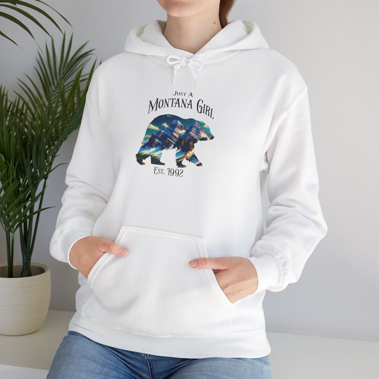 Just a Glacier Pass Bear Montana Girl Hooded Sweatshirt