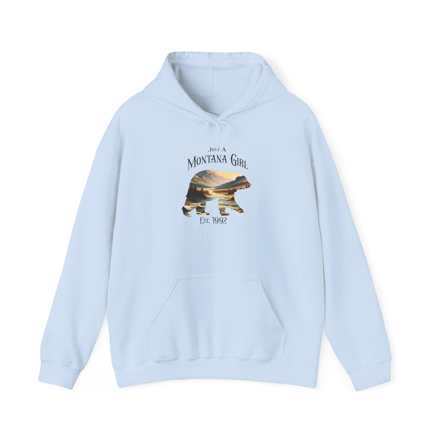 Just a Whispering River Bear Montana Girl Hooded Sweatshirt