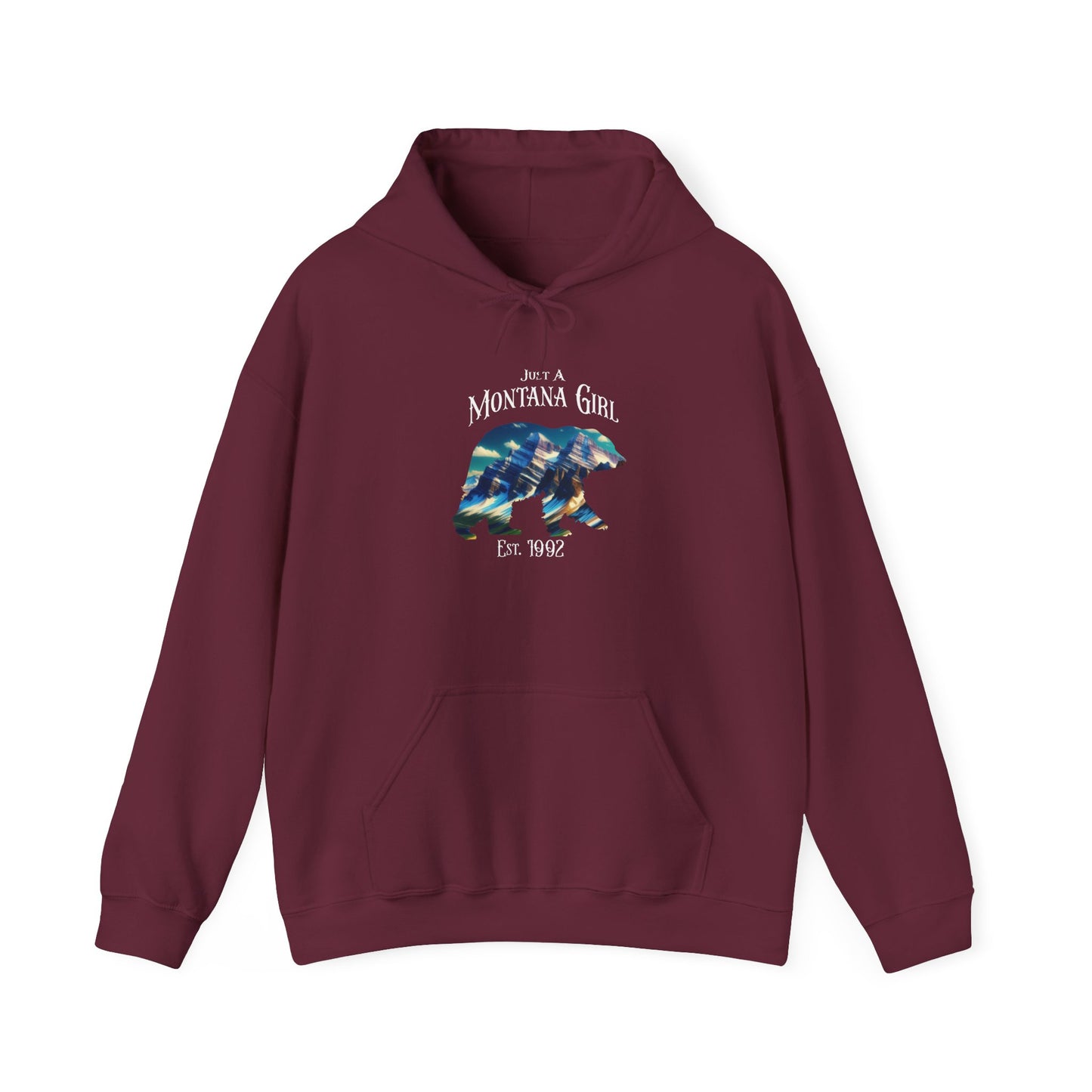 Just a Glacier Pass Bear Montana Girl Hooded Sweatshirt