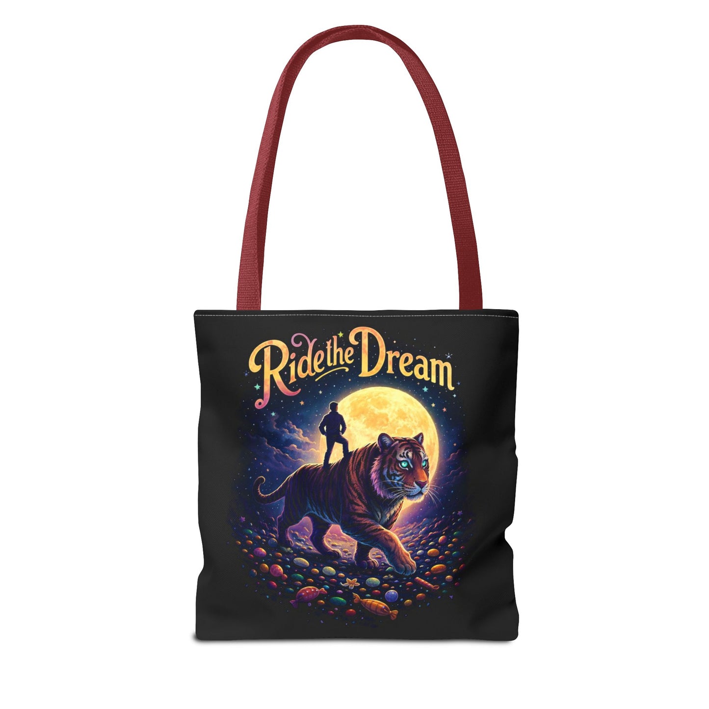 Ride the Dream Tote Bag — Moonlit Tiger Art Carryall