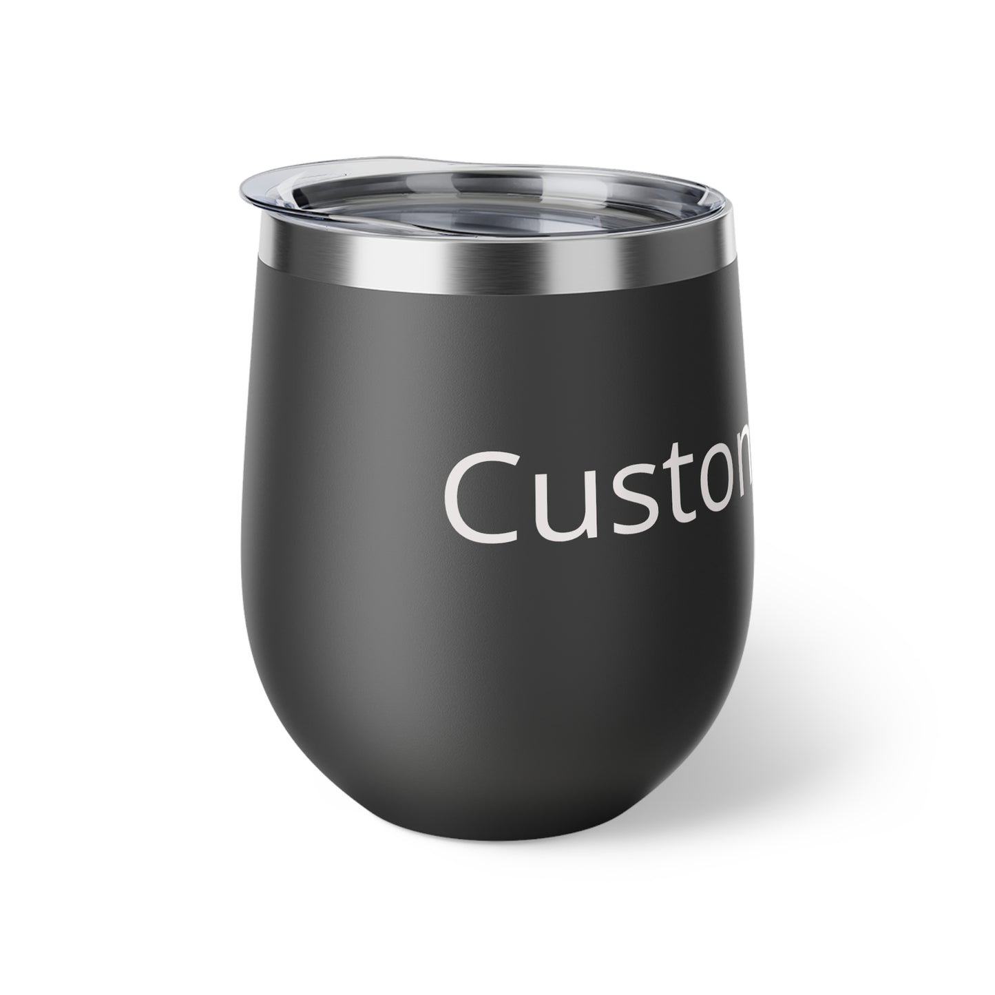 Custom Text Name Stemless Tumbler, 12oz Copper Vacuum Insulated Cup | Personalized Drinkware