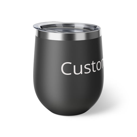 Custom Text Name Stemless Tumbler, 12oz Copper Vacuum Insulated Cup | Personalized Drinkware