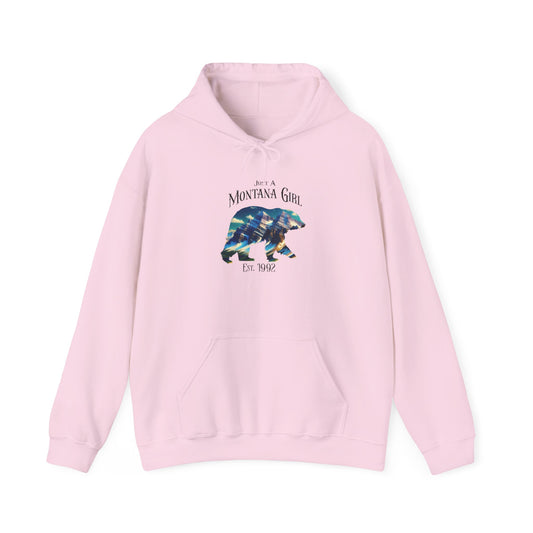 Just a Glacier Pass Bear Montana Girl Hooded Sweatshirt