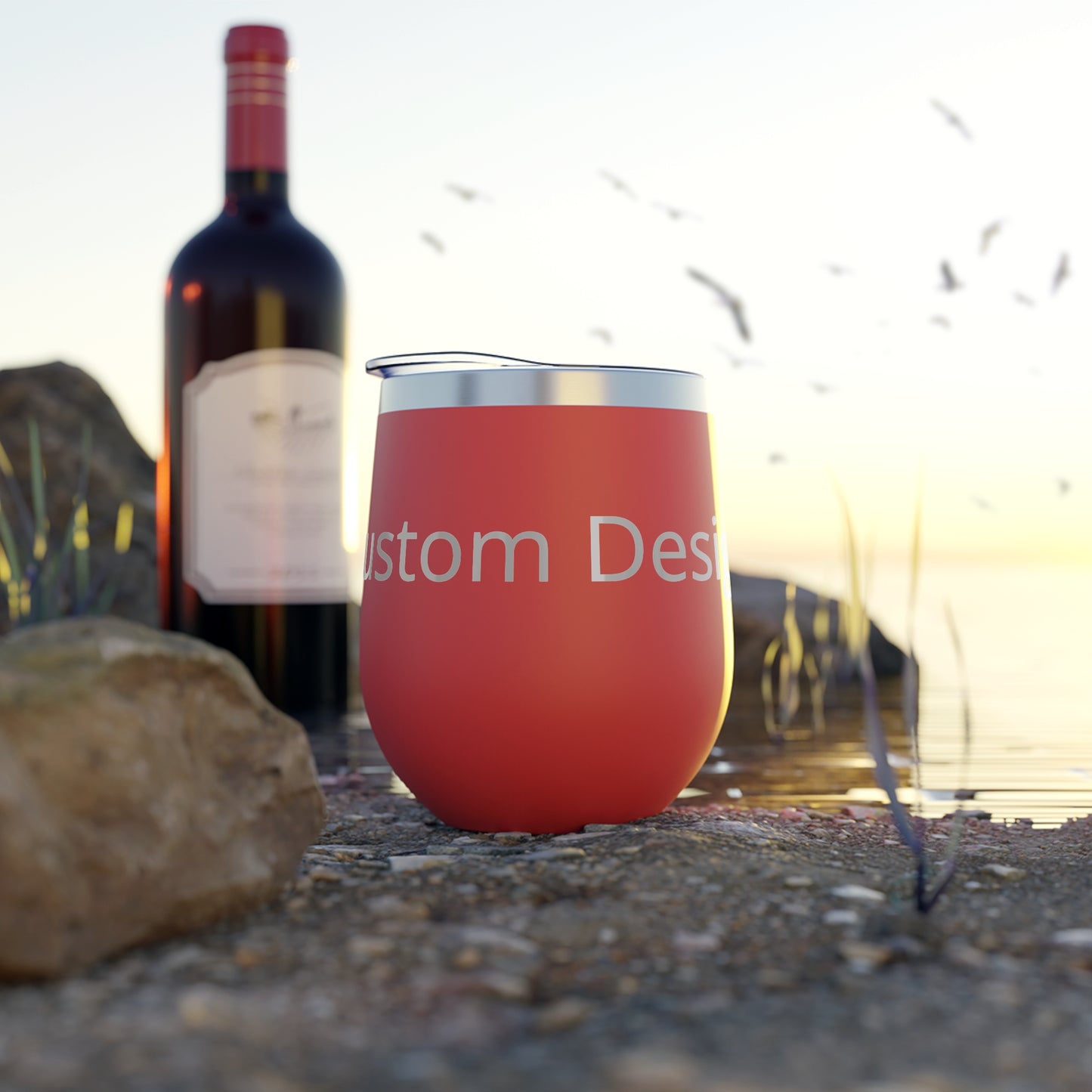 Custom Text Name Stemless Tumbler, 12oz Copper Vacuum Insulated Cup | Personalized Drinkware