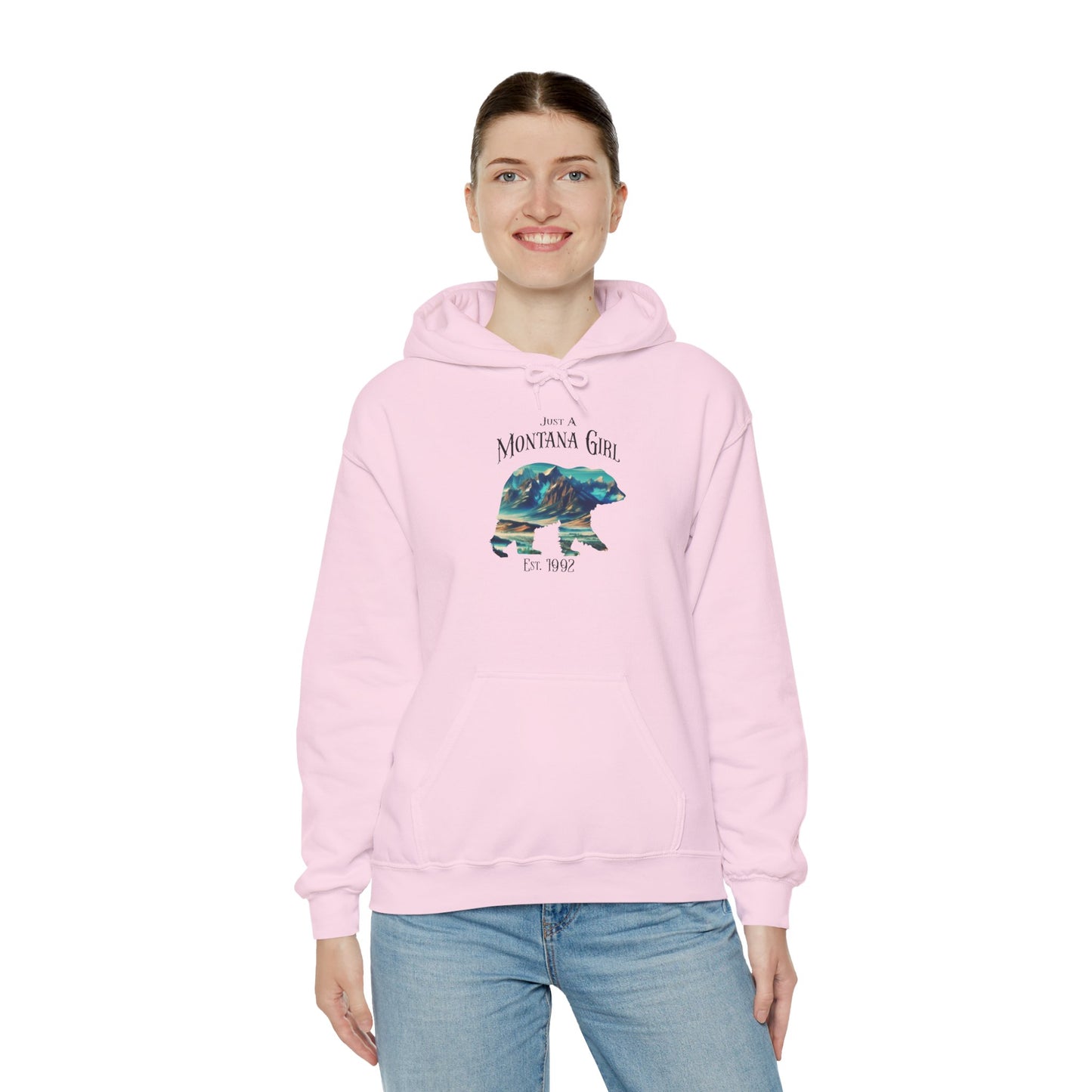 Just a Summit Crest Bear Montana Girl Hooded Sweatshirt