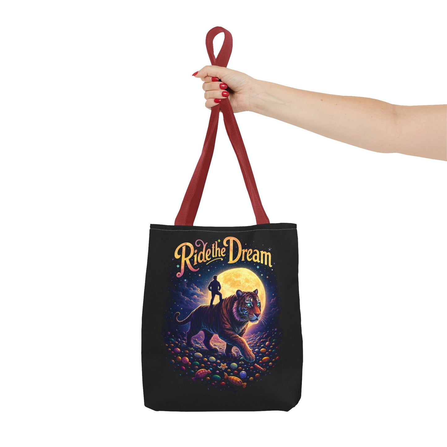 Ride the Dream Tote Bag — Moonlit Tiger Art Carryall