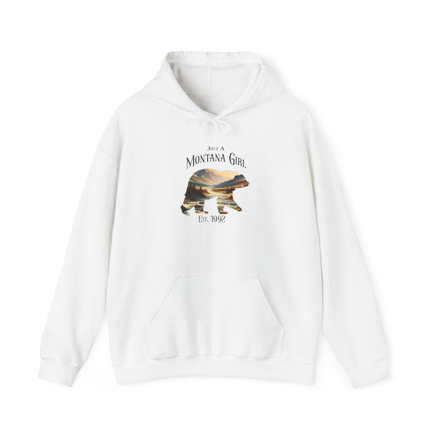 Just a Whispering River Bear Montana Girl Hooded Sweatshirt
