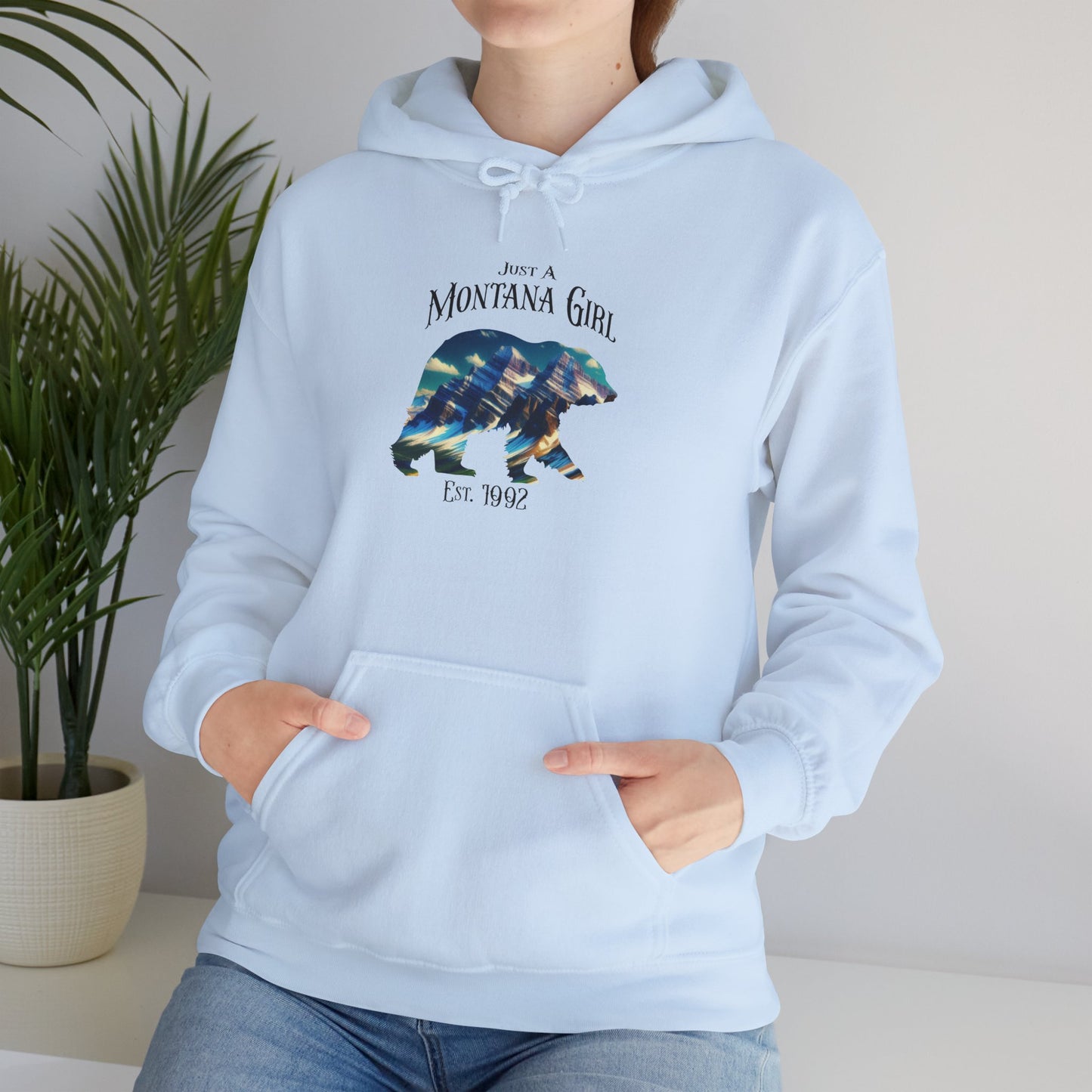 Just a Glacier Pass Bear Montana Girl Hooded Sweatshirt