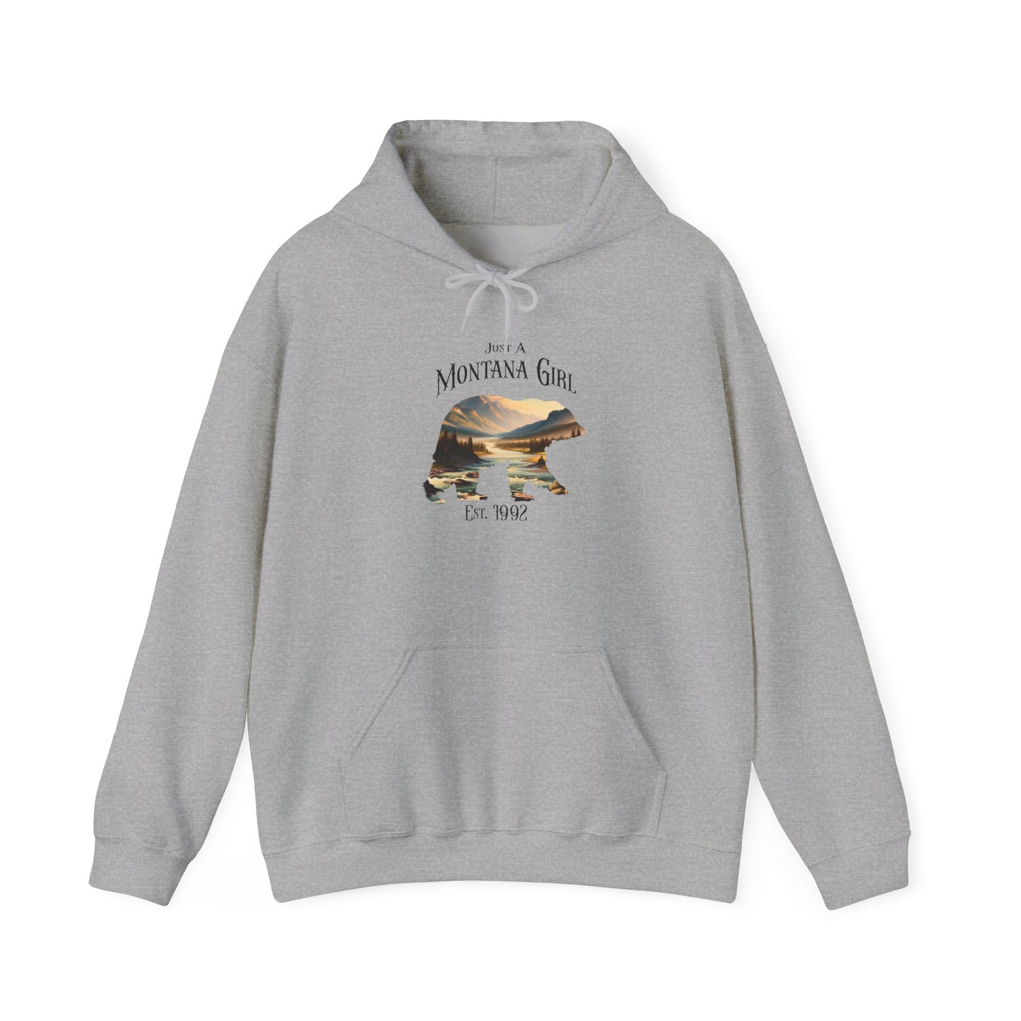 Just a Whispering River Bear Montana Girl Hooded Sweatshirt