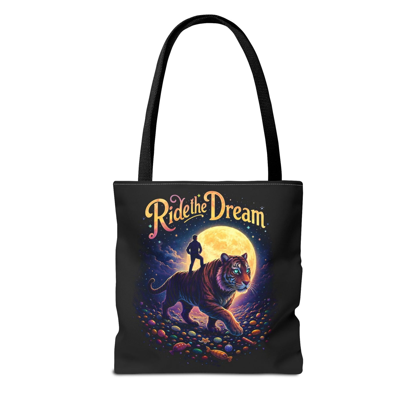 Ride the Dream Tote Bag — Moonlit Tiger Art Carryall
