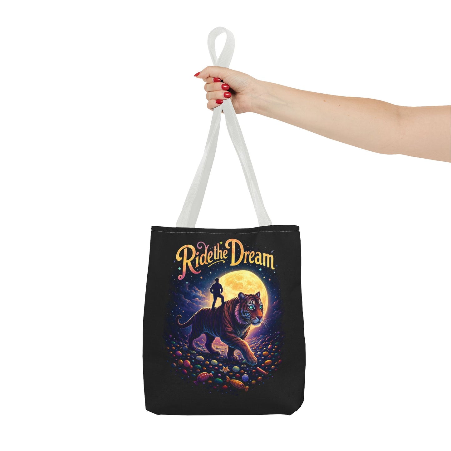 Ride the Dream Tote Bag — Moonlit Tiger Art Carryall