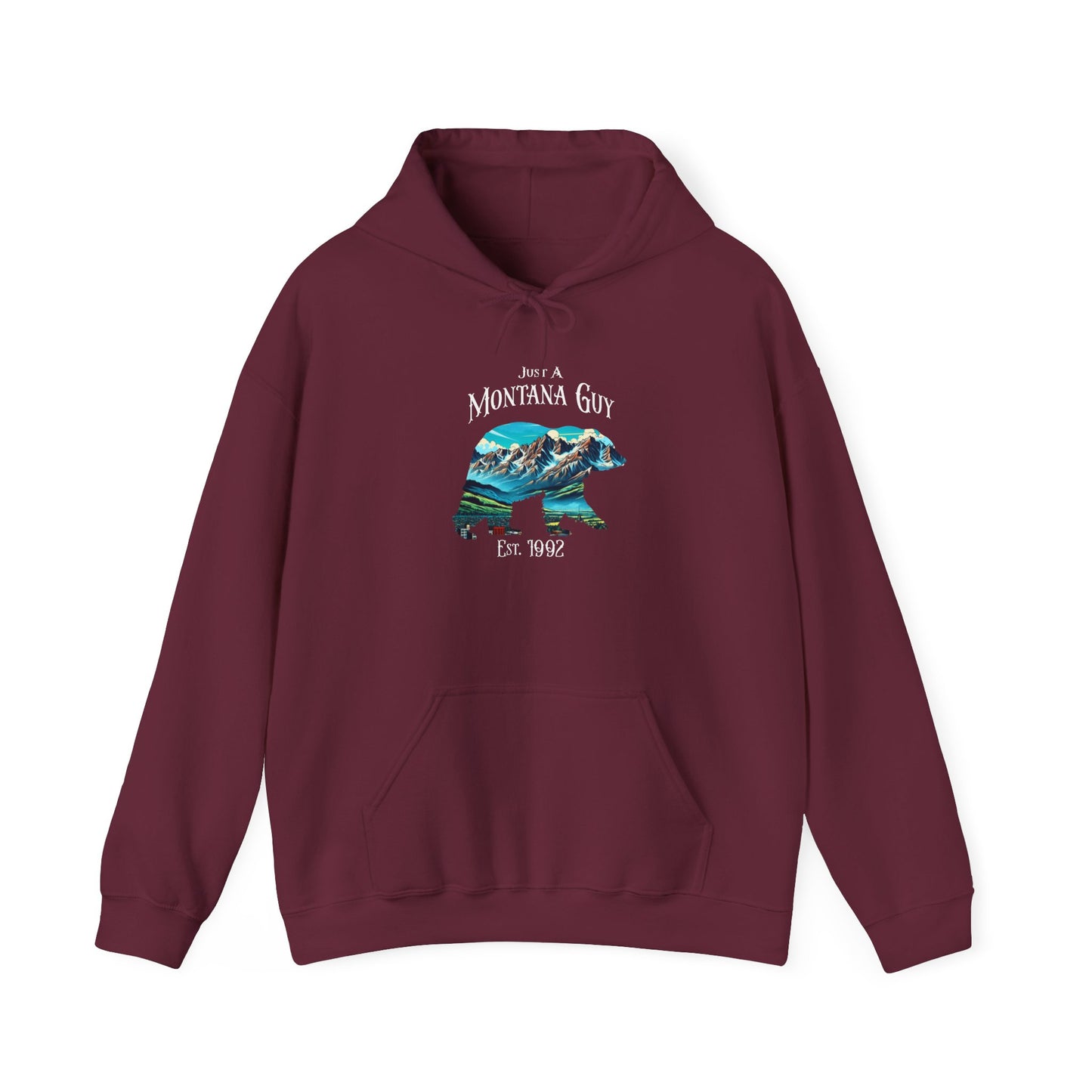 Just a Grizzly Pass  Montana Guy Hooded Sweatshirt