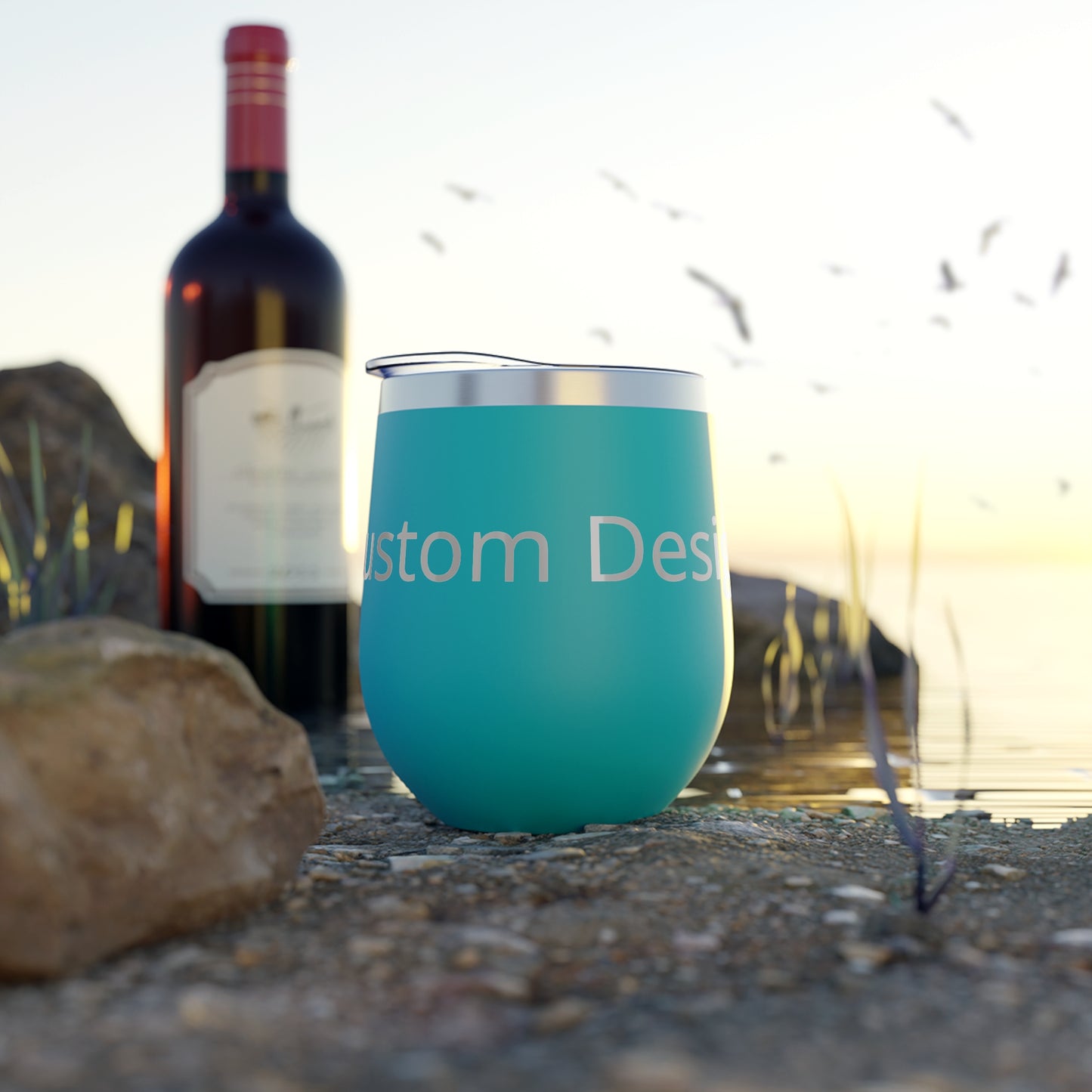 Custom Text Name Stemless Tumbler, 12oz Copper Vacuum Insulated Cup | Personalized Drinkware