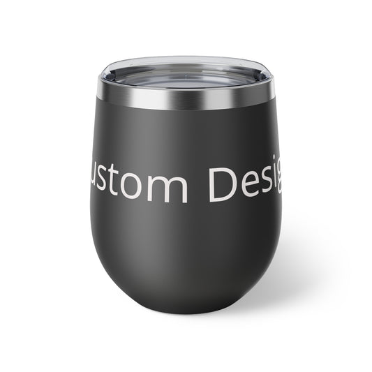 Custom Text Name Stemless Tumbler, 12oz Copper Vacuum Insulated Cup | Personalized Drinkware