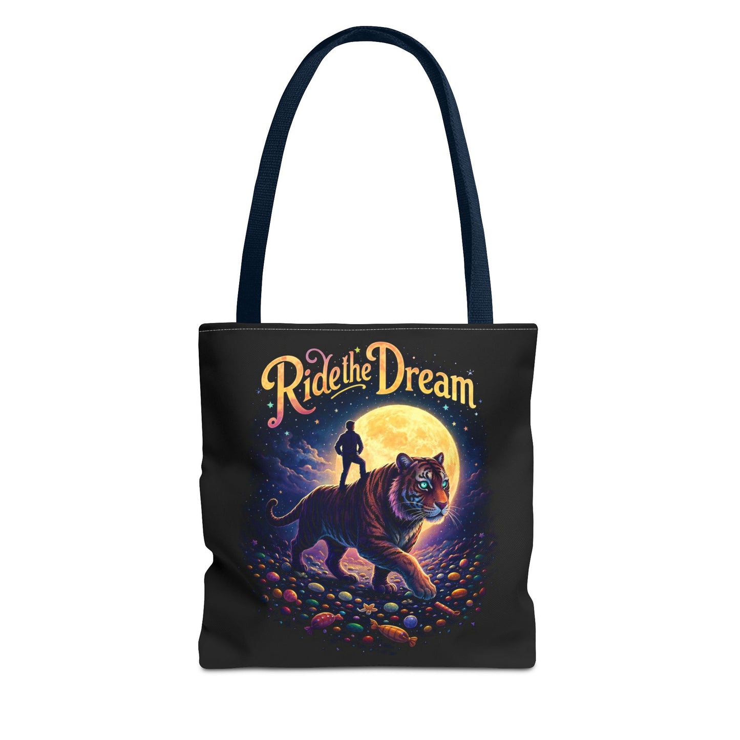 Ride the Dream Tote Bag — Moonlit Tiger Art Carryall
