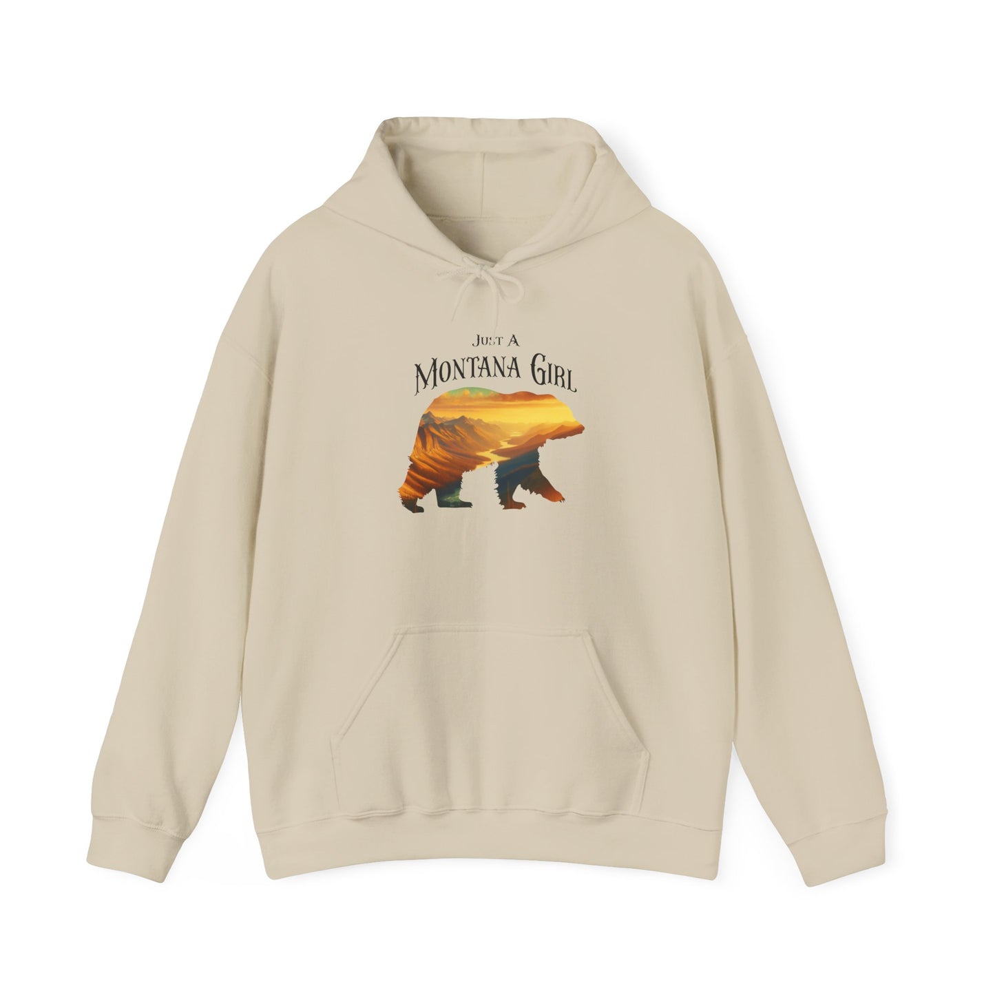 Just a Alpenglow Horizon Bear Montana Girl Hooded Sweatshirt