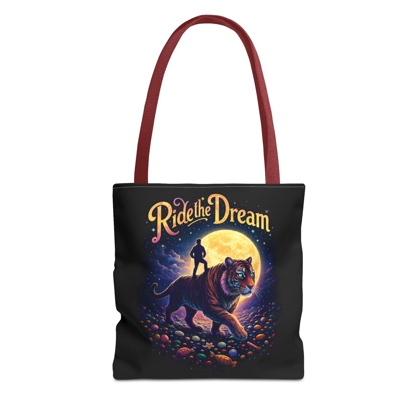Ride the Dream Tote Bag — Moonlit Tiger Art Carryall