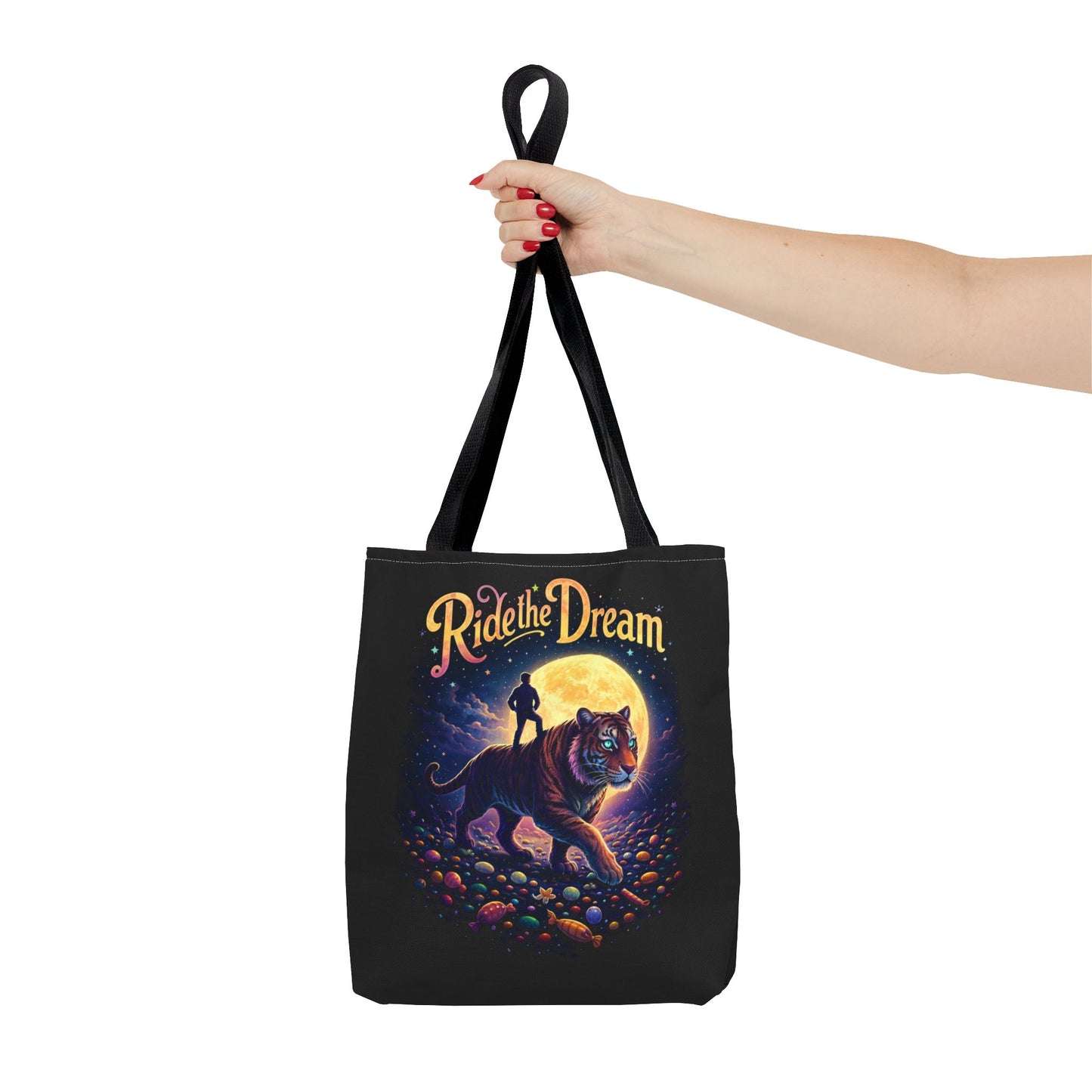 Ride the Dream Tote Bag — Moonlit Tiger Art Carryall