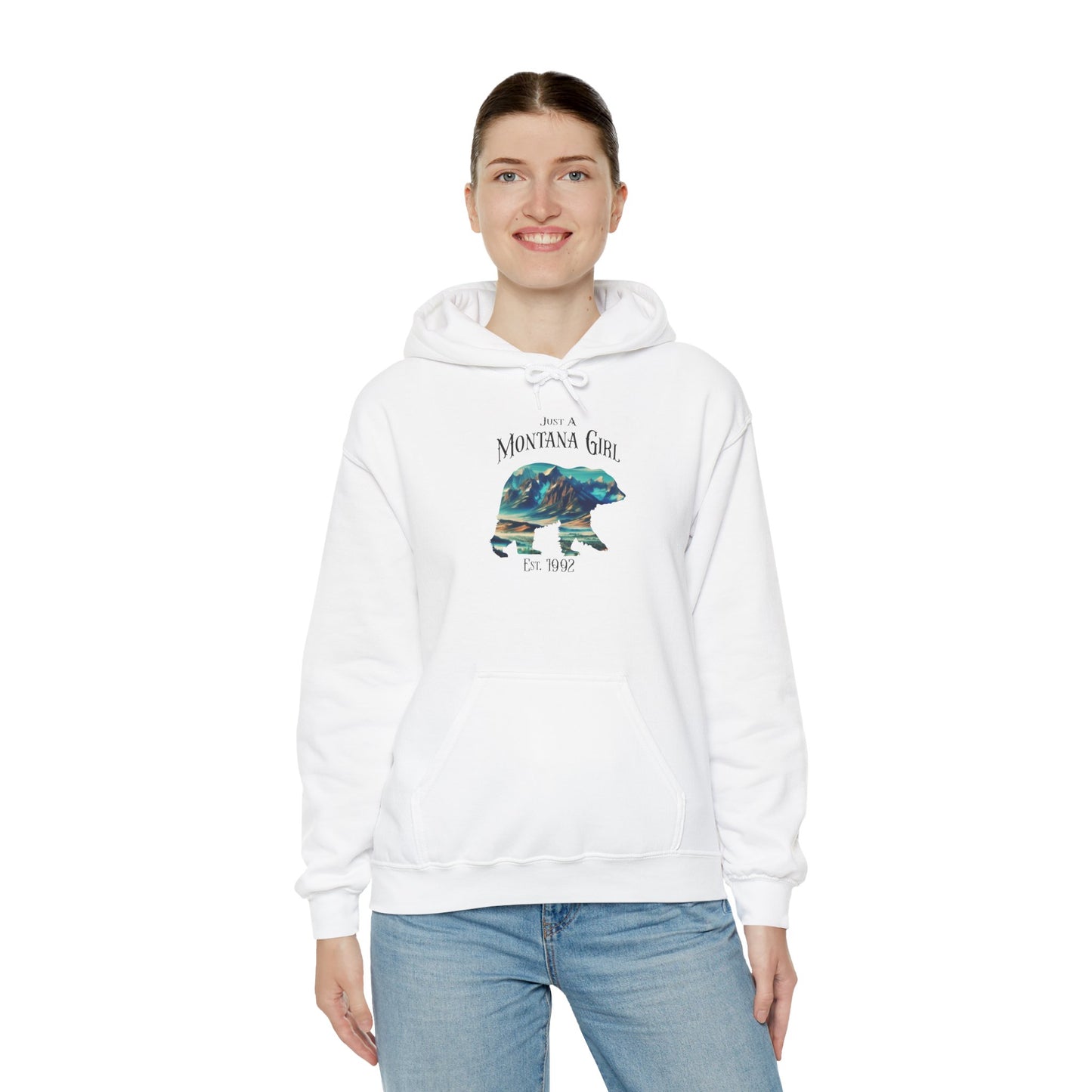 Just a Summit Crest Bear Montana Girl Hooded Sweatshirt