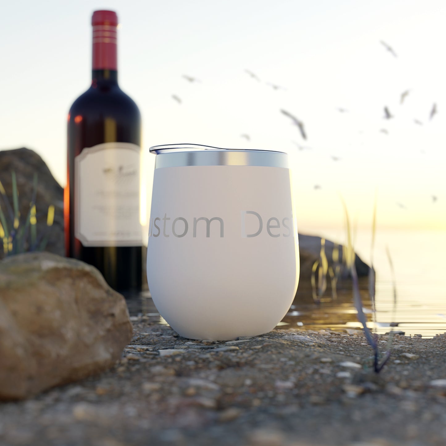 Custom Text Name Stemless Tumbler, 12oz Copper Vacuum Insulated Cup | Personalized Drinkware