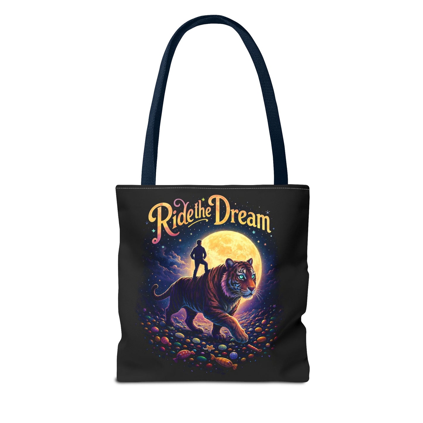 Ride the Dream Tote Bag — Moonlit Tiger Art Carryall