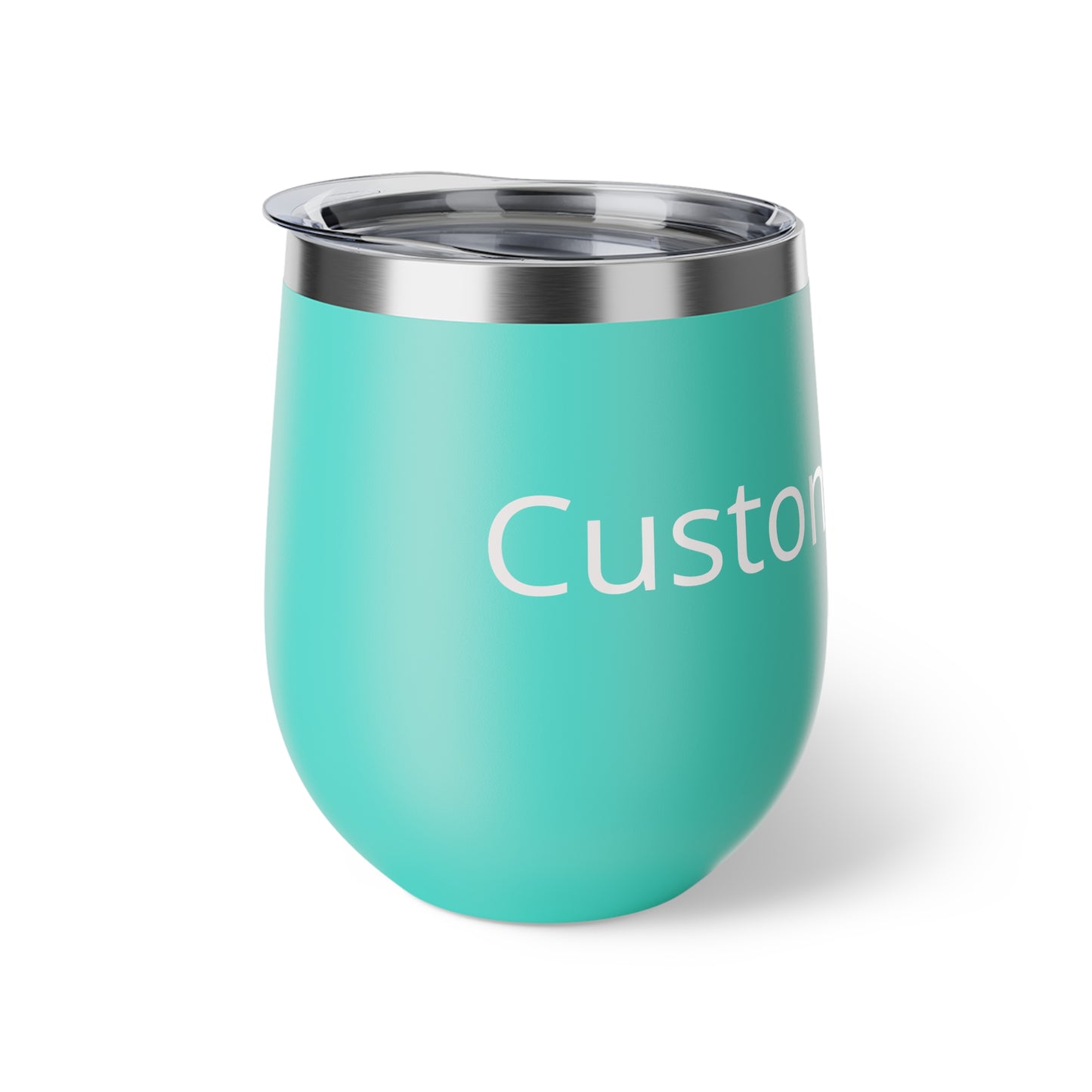 Custom Text Name Stemless Tumbler, 12oz Copper Vacuum Insulated Cup | Personalized Drinkware