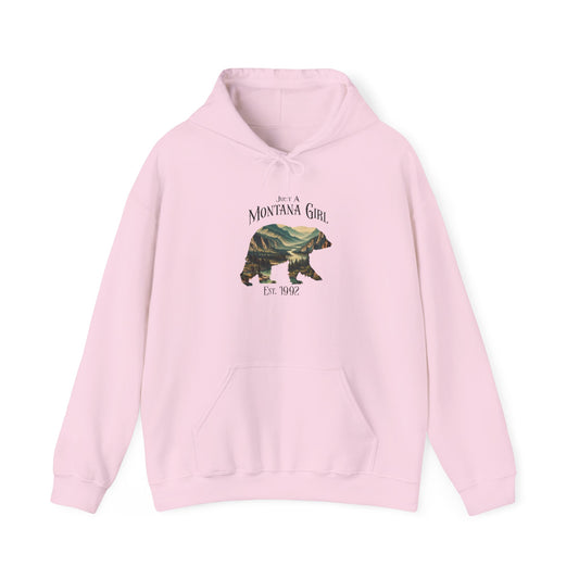 Just a Timberline Ridge Bear Montana Girl Hooded Sweatshirt