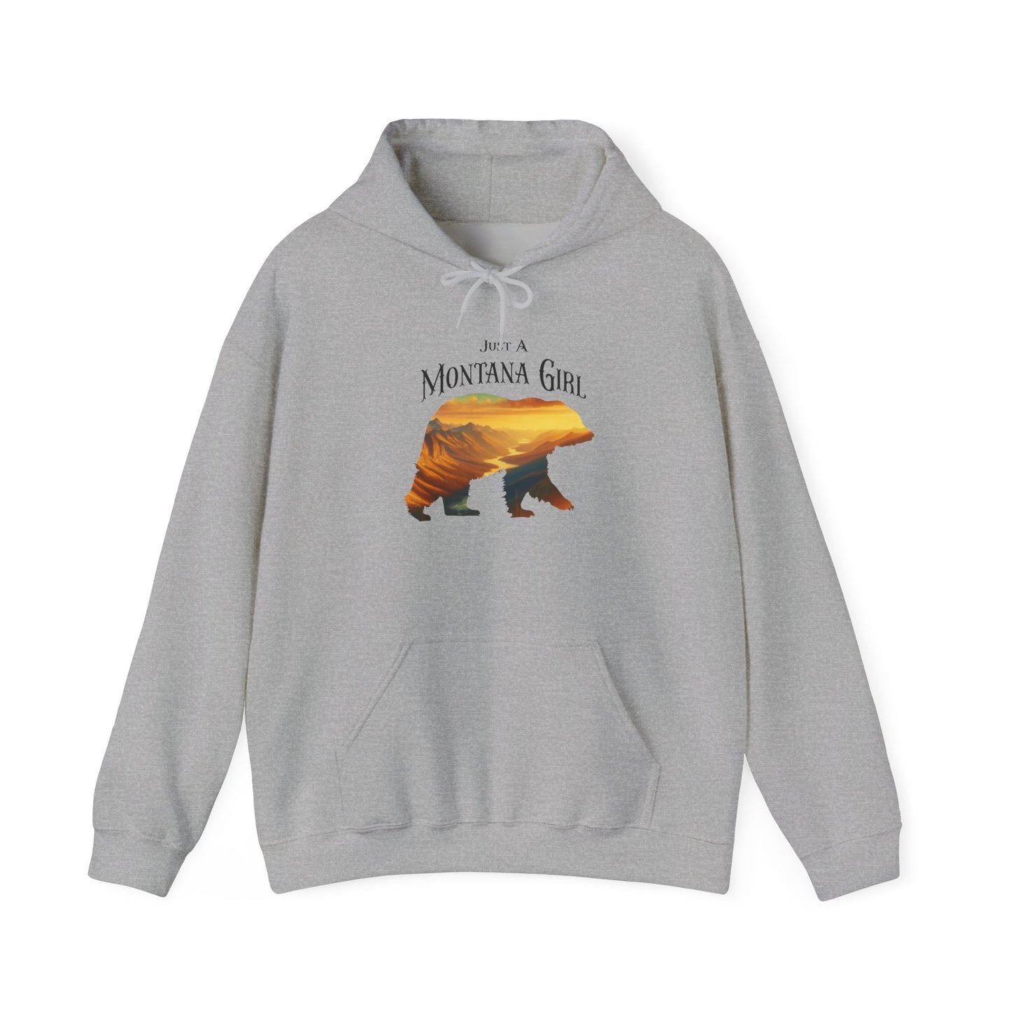 Just a Alpenglow Horizon Bear Montana Girl Hooded Sweatshirt